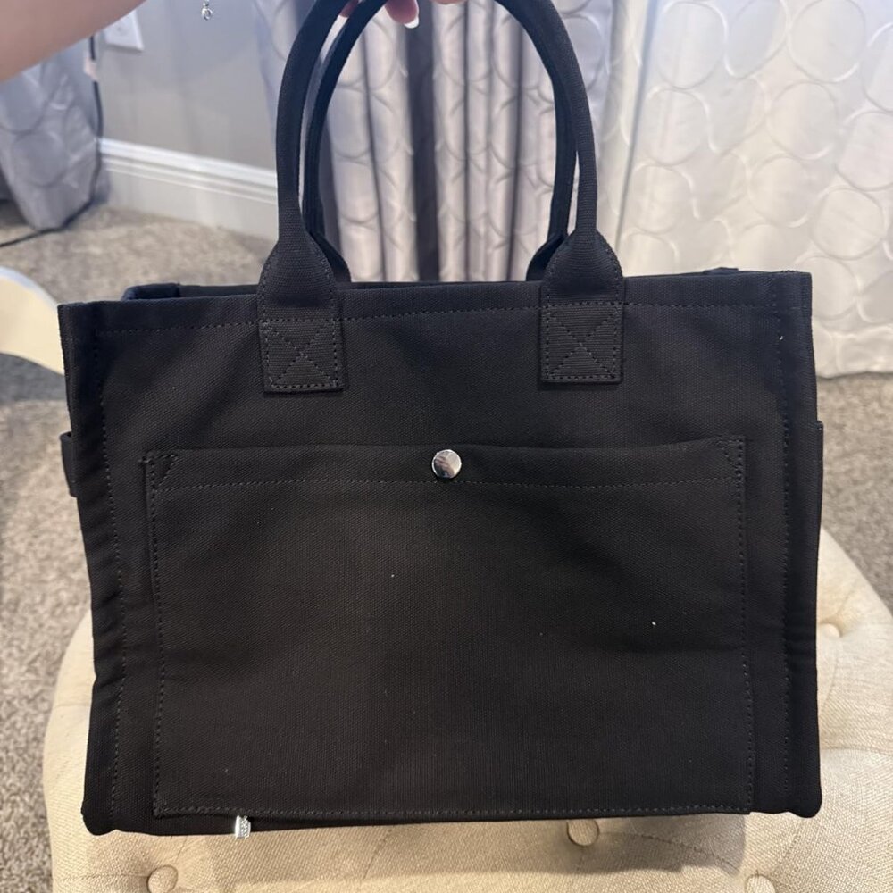 TOPDesign Canvas Everything Tote • 9 Pockets • Crossbody/Shoulder